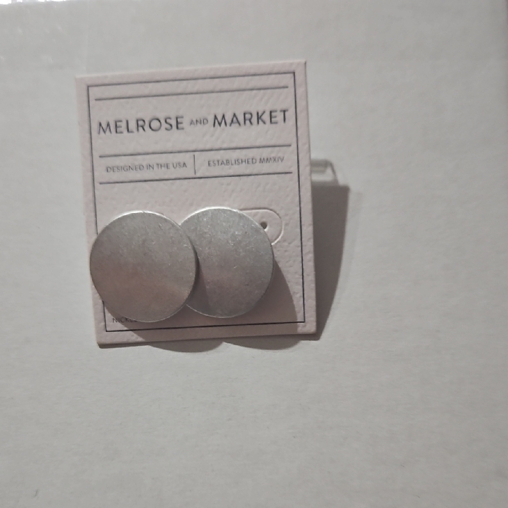 Melrose and Market Metallic Silver Circle Earrings